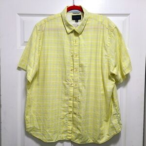 Geoffrey Beene Yellow Casual Button Down Shirt Relaxed Fit XXL